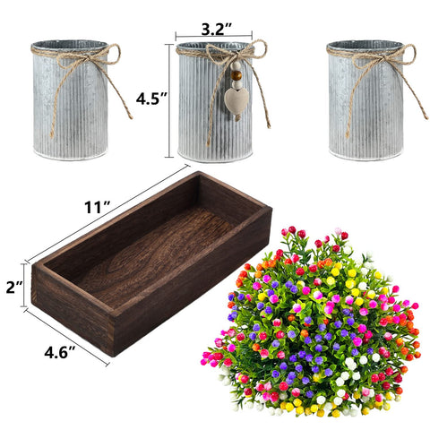 HEMYLU galvanized metal pots showcase vintage farmhouse appeal.