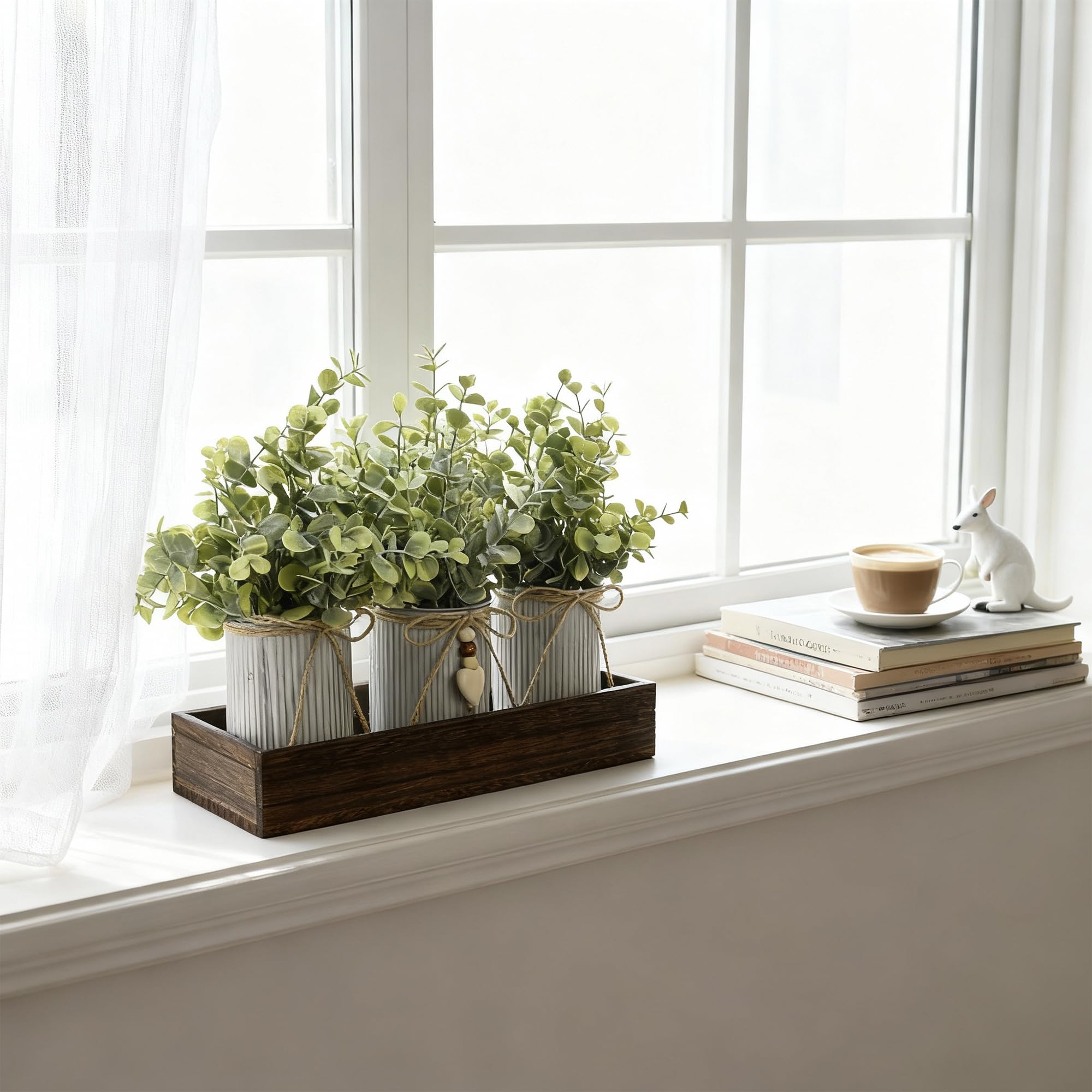 HEMYLU wood planter box display for versatile kitchen or living space.