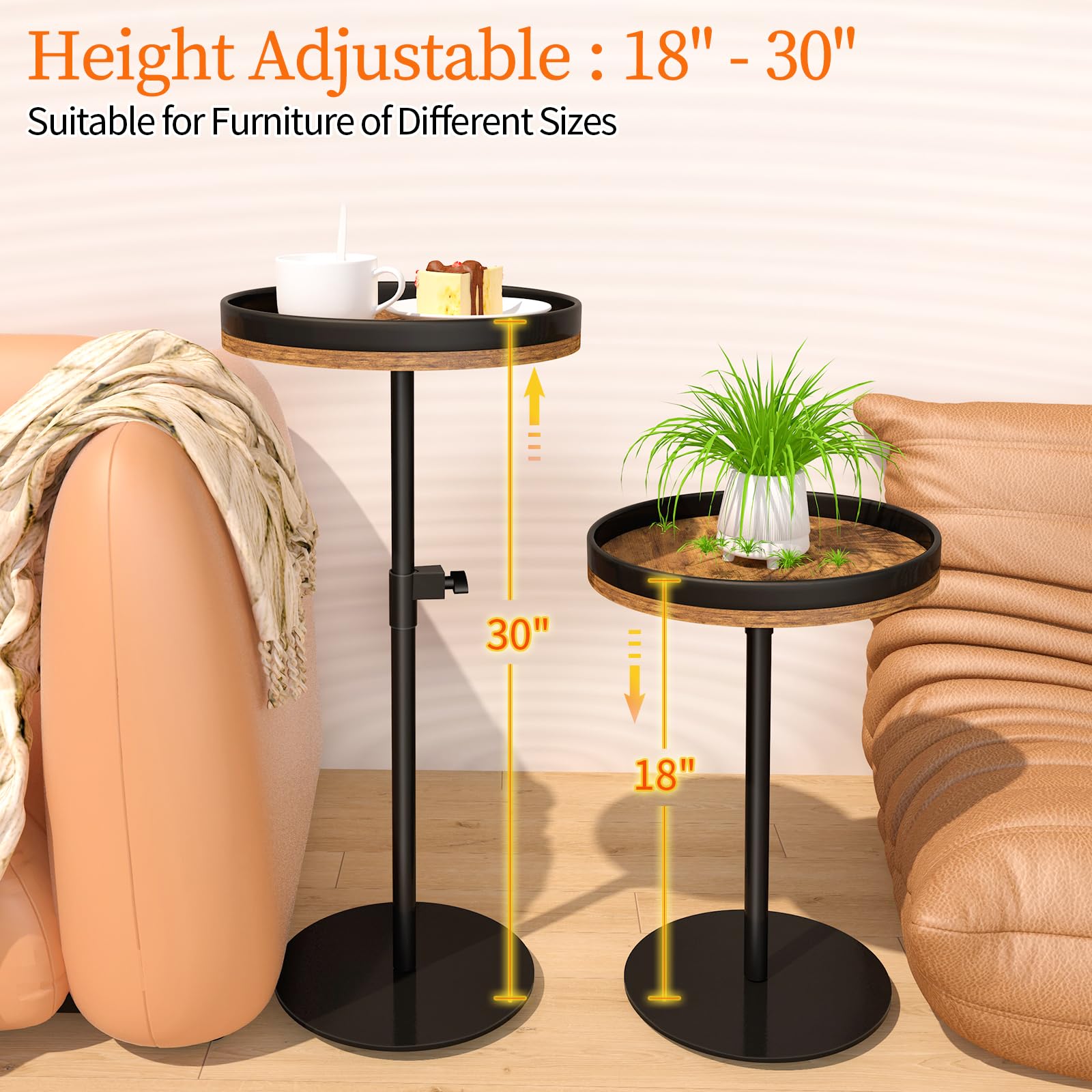 HENAYUK anti-tip edge keeps drinks secure on the tabletop.