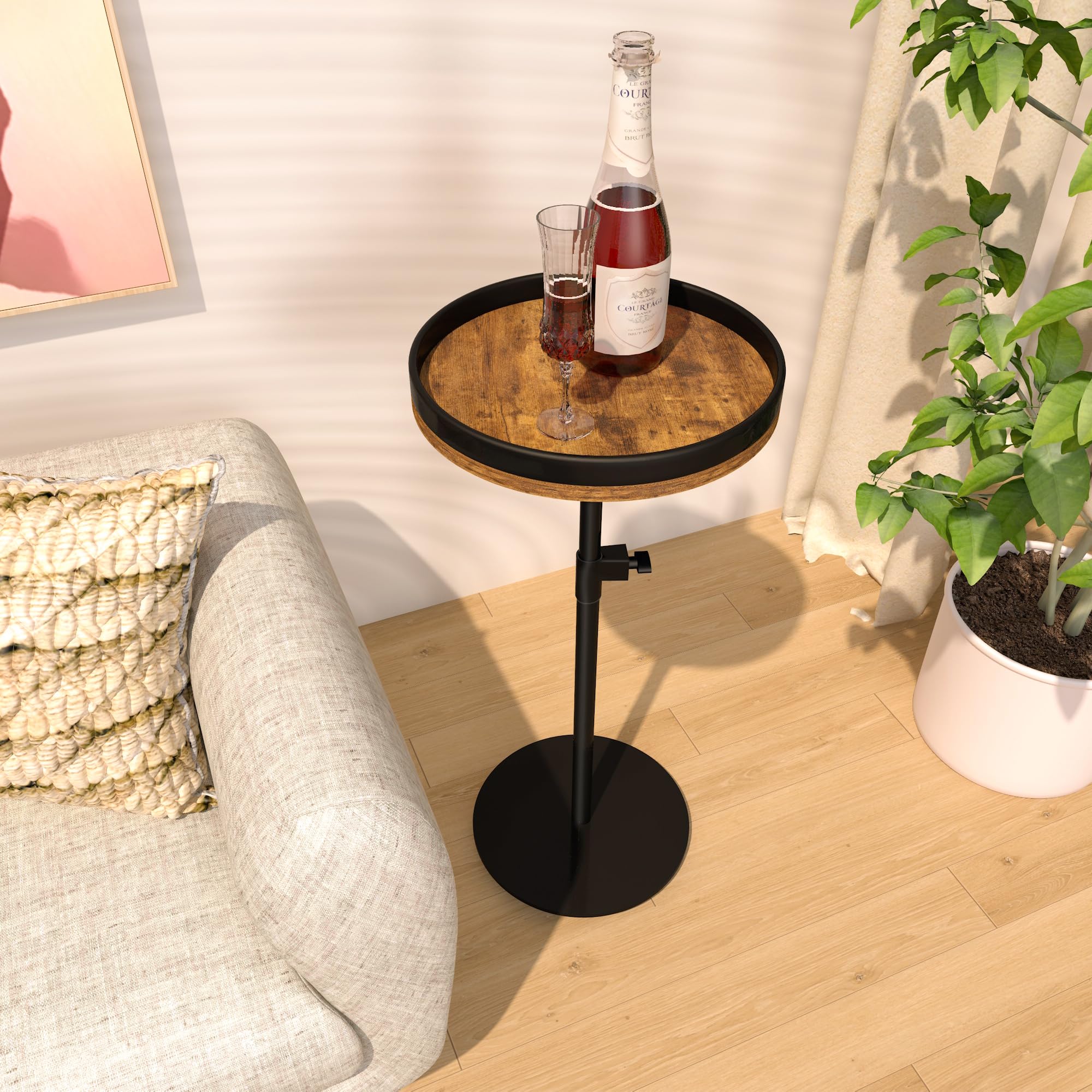 HENAYUK height-adjustable martini table showing adjustable height for versatile use.