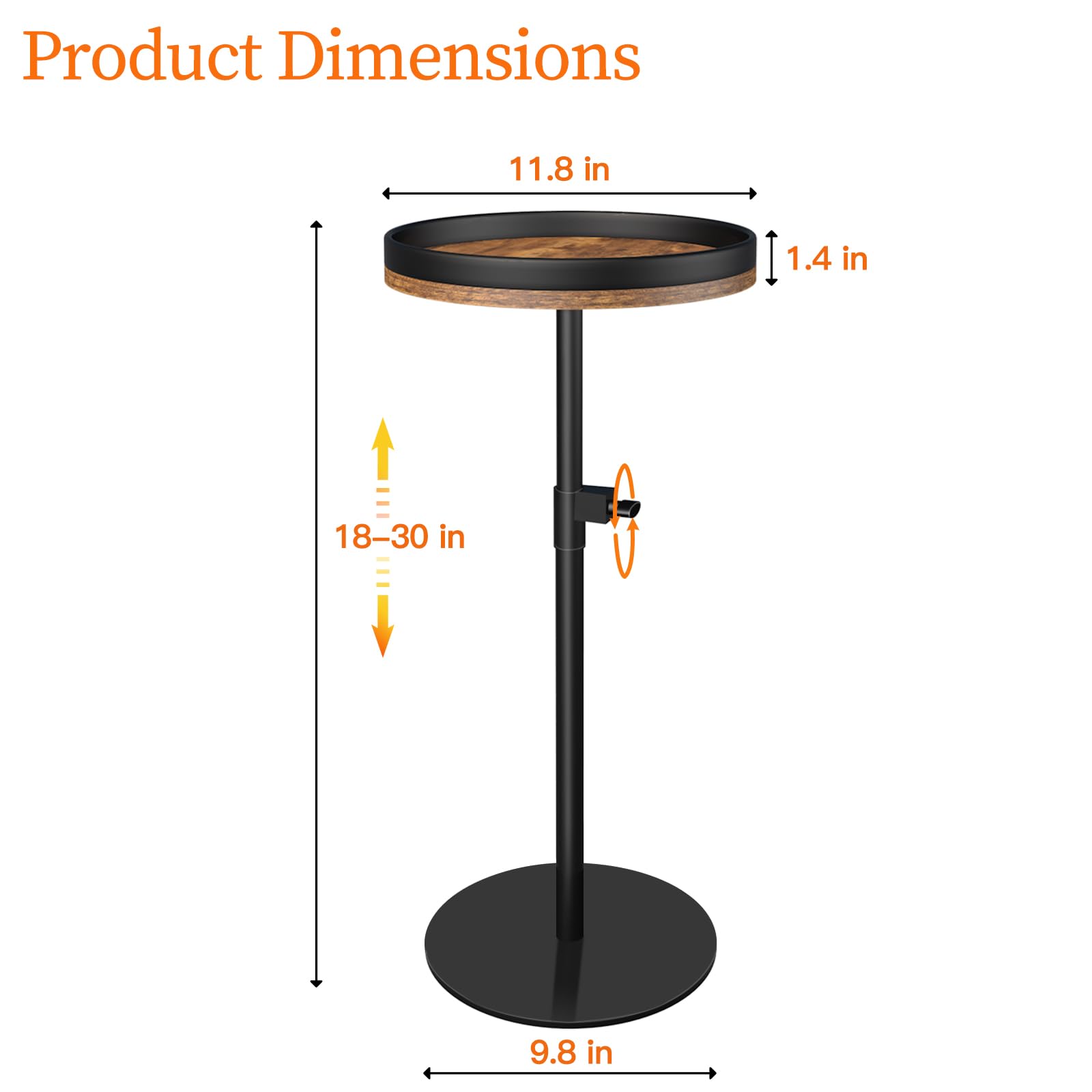 HENAYUK weighted metal base provides stability for drinks and décor.