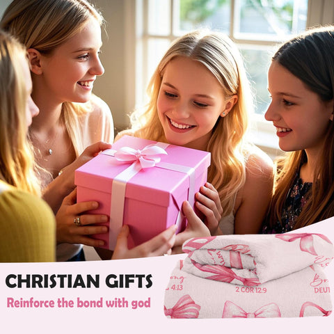 Close-up of Henazin Christian gifts women, showing delicate bow and soft fabric.