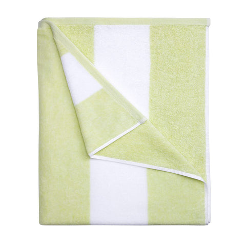 HENBAY cotton oversized beach towel Aqua striped for poolside lounging and quick drying.