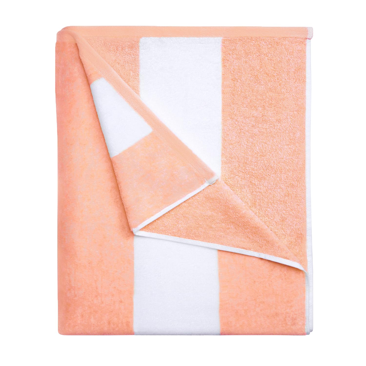 HENBAY cotton oversized beach towel 70x35 inches laid flat for poolside lounging and quick drying.