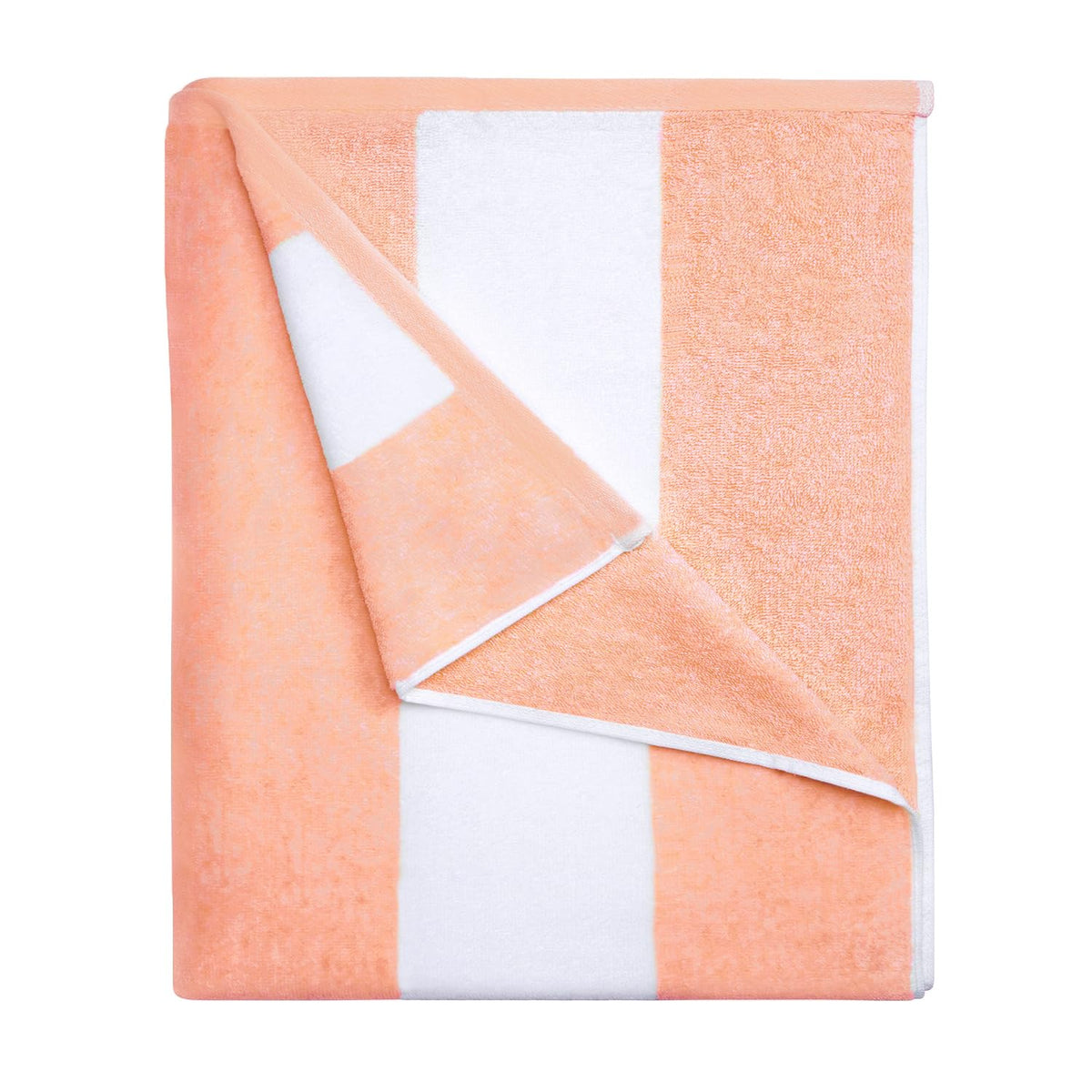 HENBAY cotton oversized beach towel 70x35 inches laid flat for poolside lounging and quick drying.