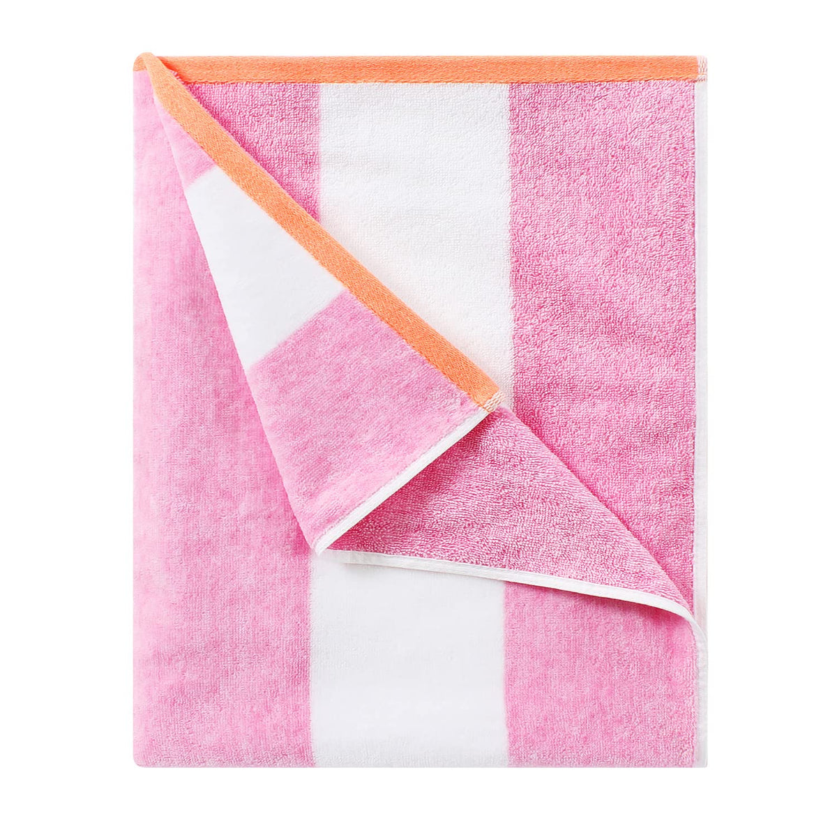 HENBAY cotton oversized beach towel with a rose-red stripe, ideal for sun-soaked days