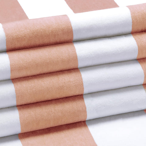 HENBAY orange striped cabana towel highlighting vibrant color that resists fading.