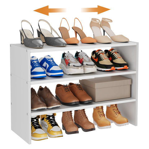 Hencawima 3-tier expandable shoe rack assembly view for easy setup
