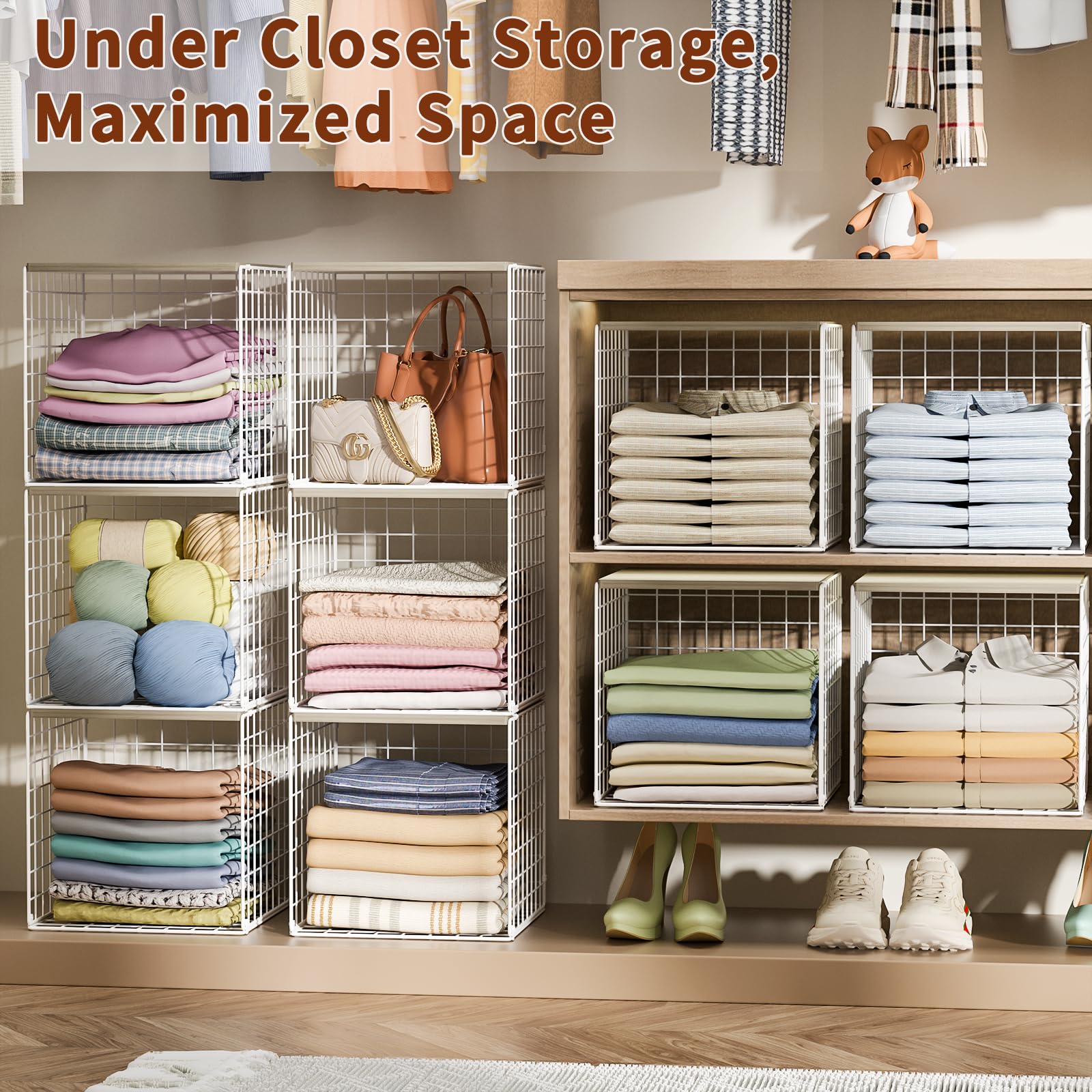 Hencawima top surface for bags hats or decor storage