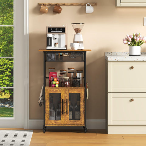 Hencawima versatile cart doubles as coffee bar and tea station.