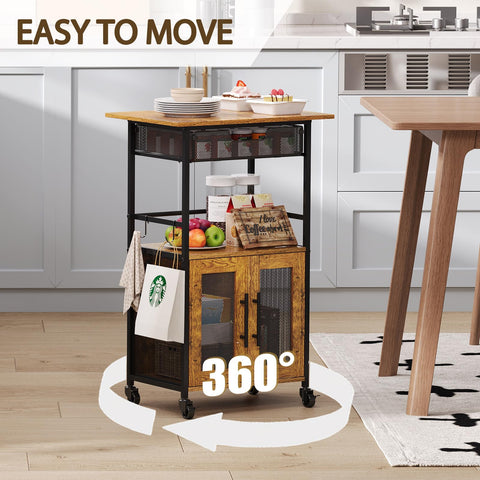 Hencawima cart features three S-shaped hooks for utensils and towels.