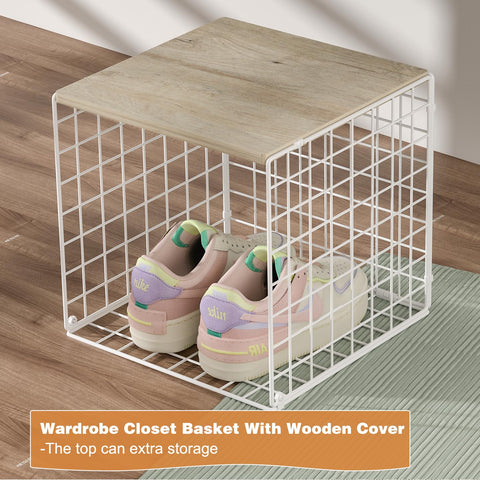 Hencawima cube organizer shelf with mesh bottom for quick access and ventilation.