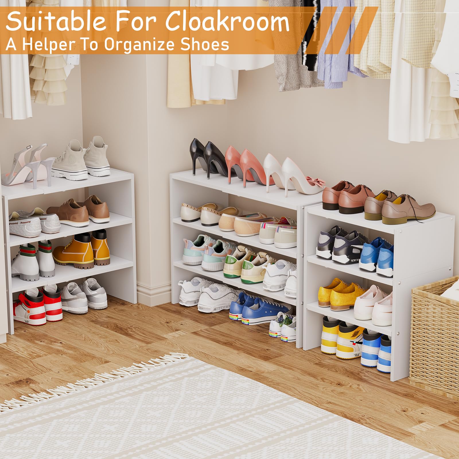 Hencawima entryway shoe organizer in a narrow hallway