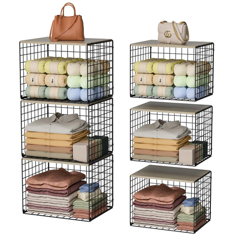 Hencawima extra-long closet organizer with solid wood top for stable surface storage.