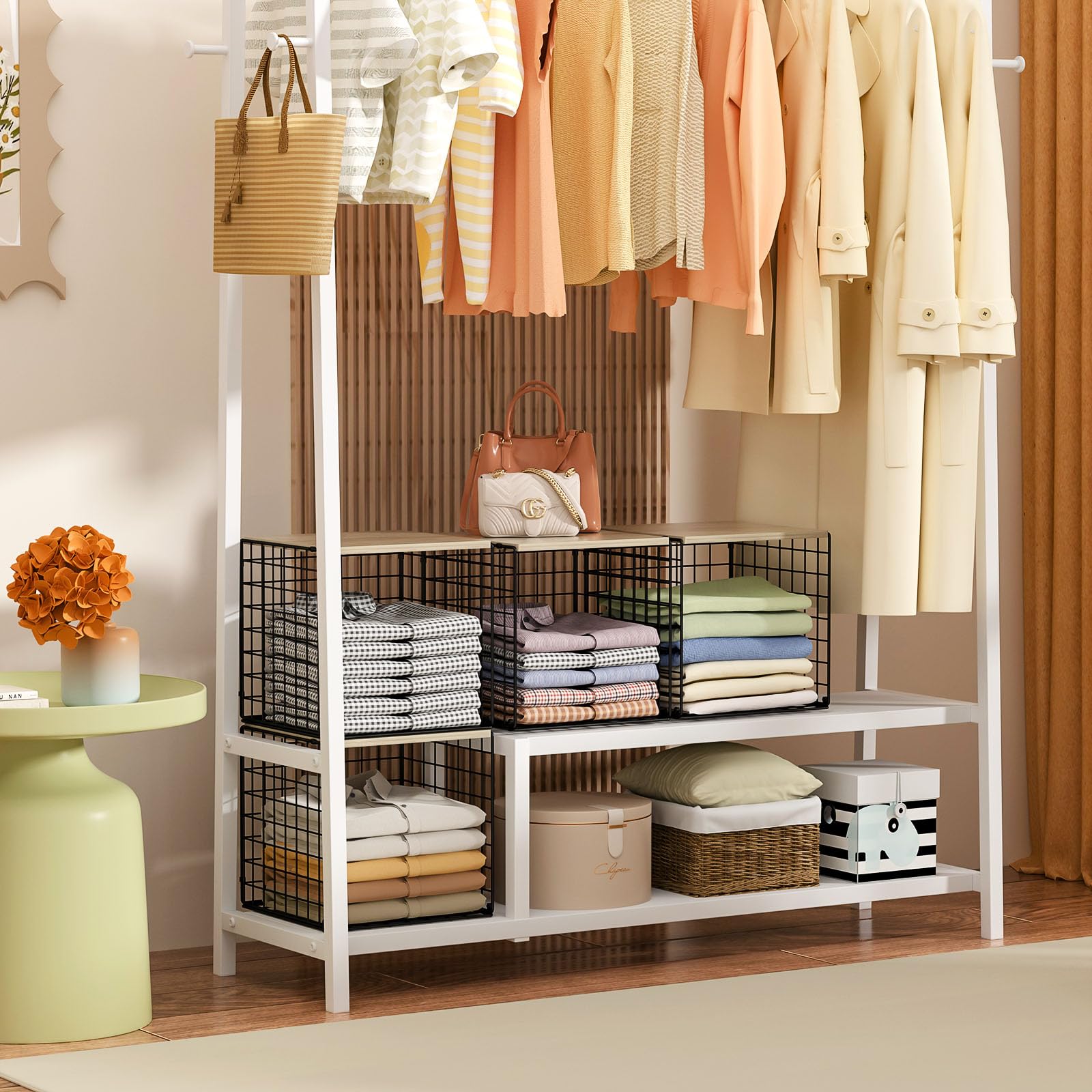 Hencawima foldable storage bin demonstrates versatile use in closets.