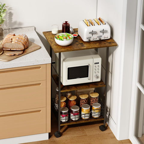 Hencawima microwave stand dimensions show compact footprint and practical height.