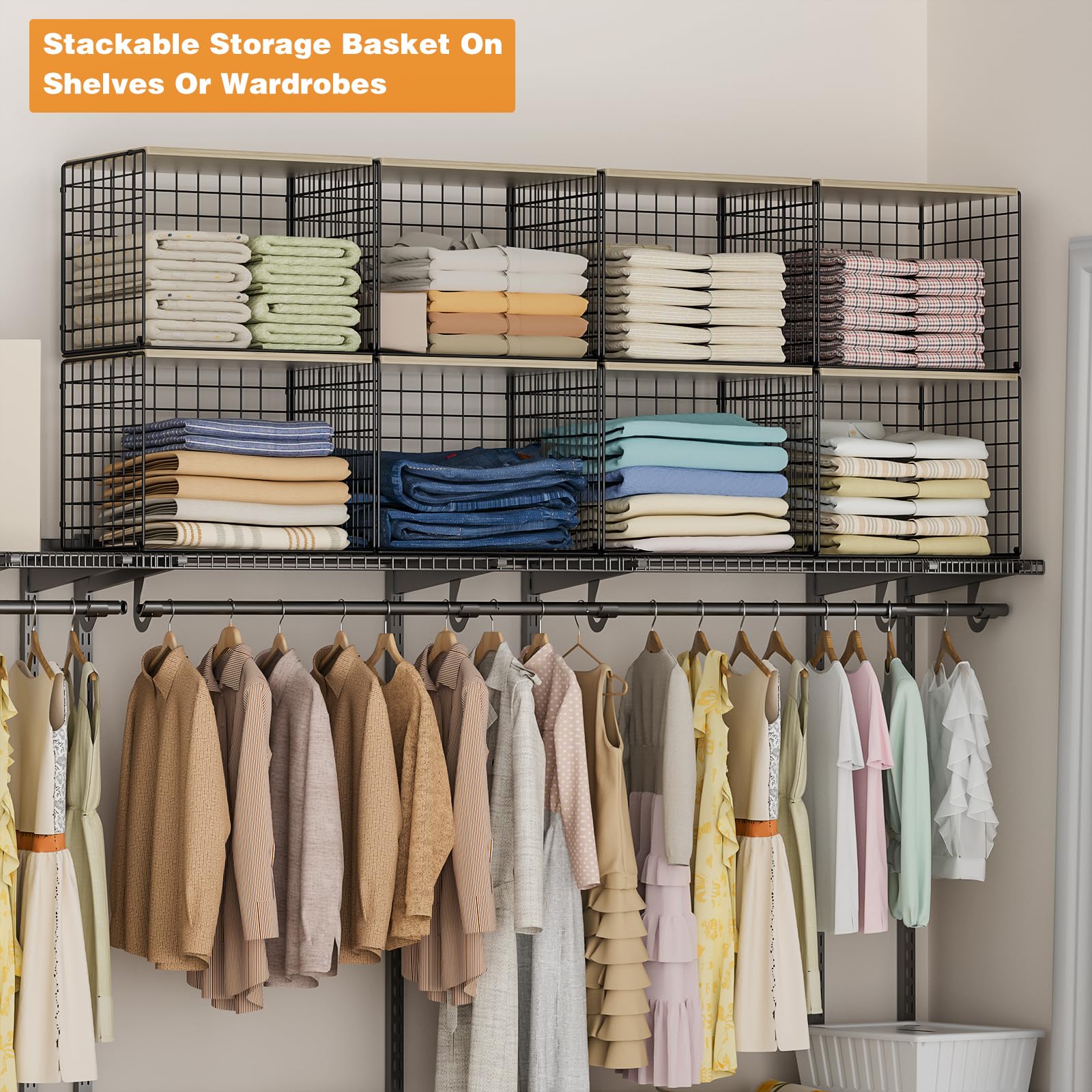Hencawima sturdy metal construction resists sagging for long-lasting organization.