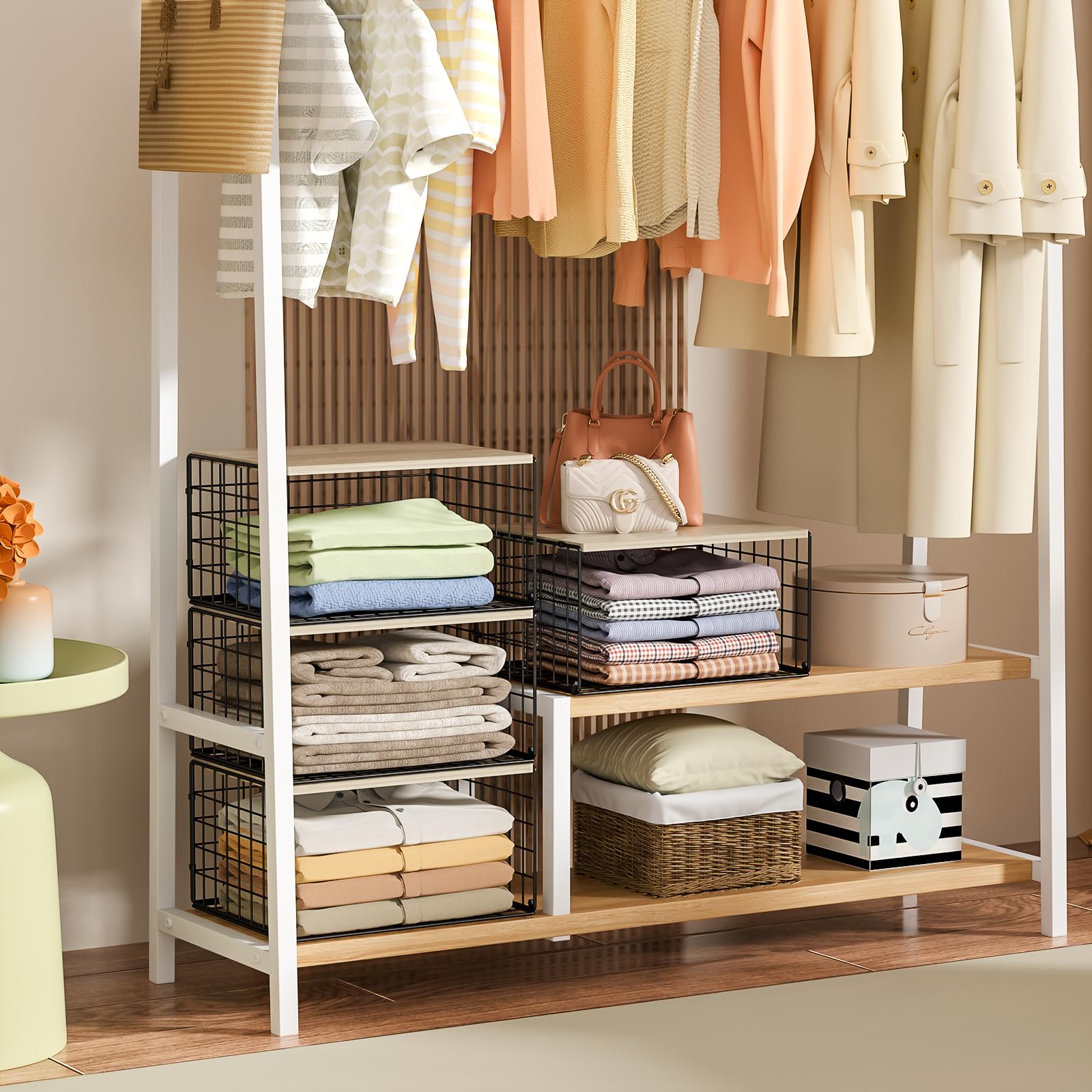 Hencawima wood-top surface doubles as a sturdy platform for small items.
