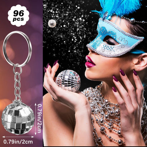 Henoyso 0.8 inch disco ball keychain with mirrors, adds retro sparkle to bags.