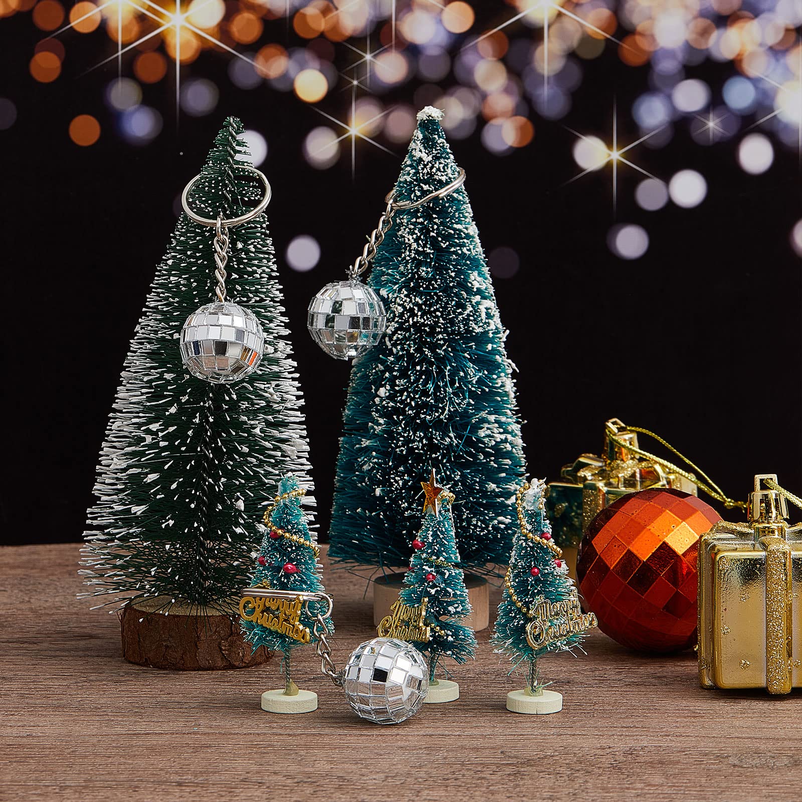 Henoyso mini disco ball keychain, durable foam core with a shimmering finish.