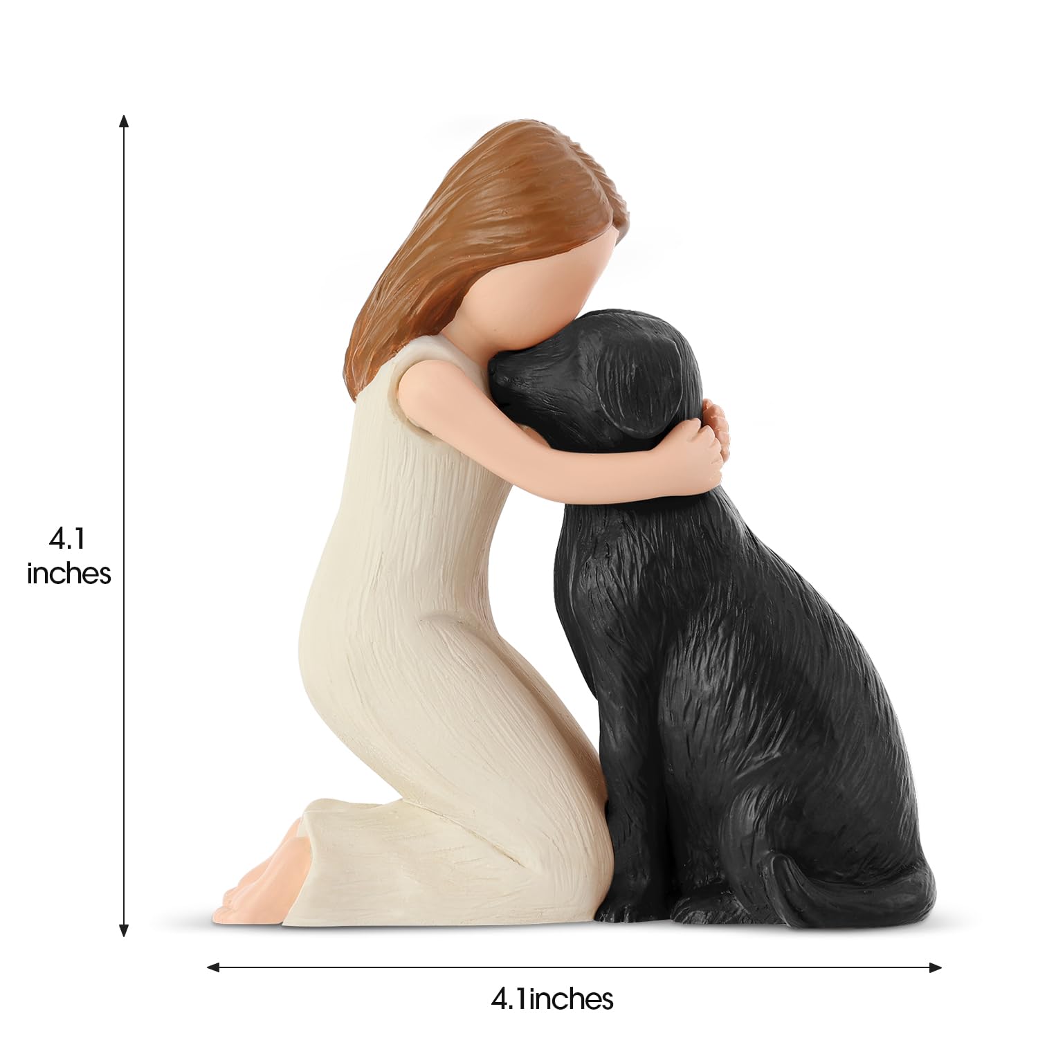 Hensonever Love My Black Dog figurine closeup showcases texture and paint