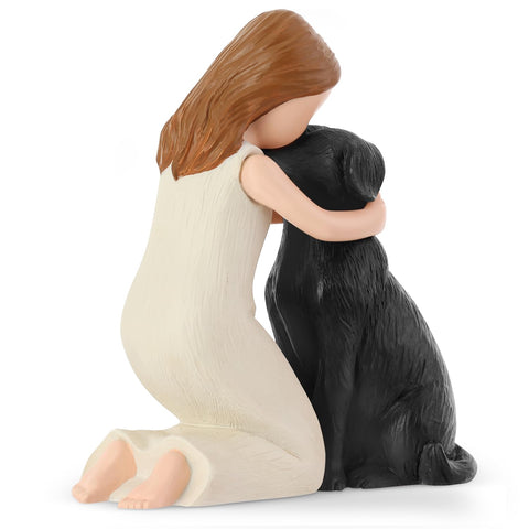 Hensonever Love My Black Dog figurine detail reveals lifelike facial expression