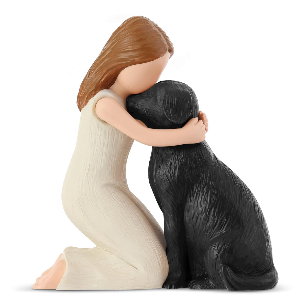 Hensonever Love My Black Dog figurine front view for heartwarming display