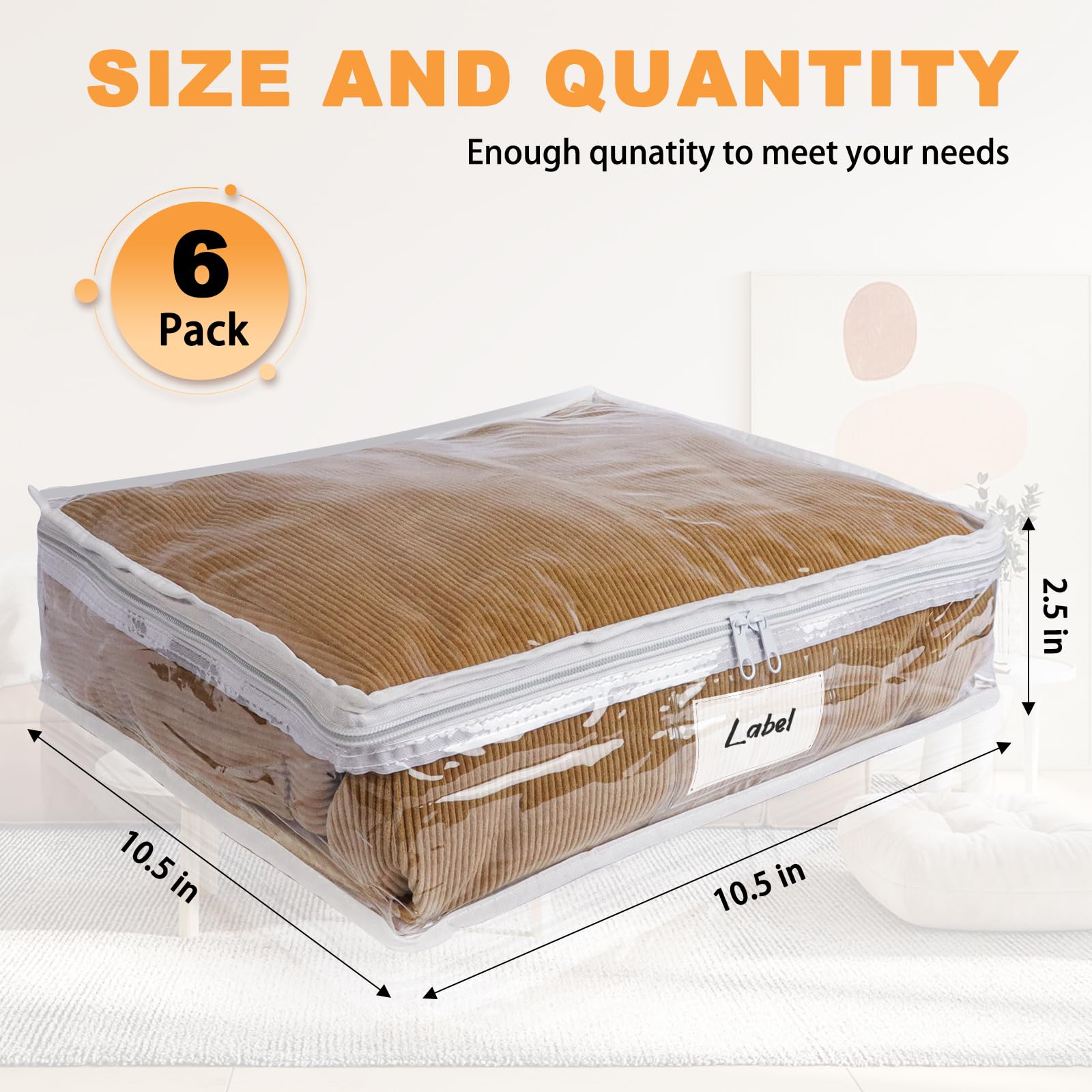 Heonay bedding storage bags transparent design offers quick item identification.