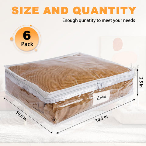 Heonay bedding storage bags transparent design offers quick item identification.