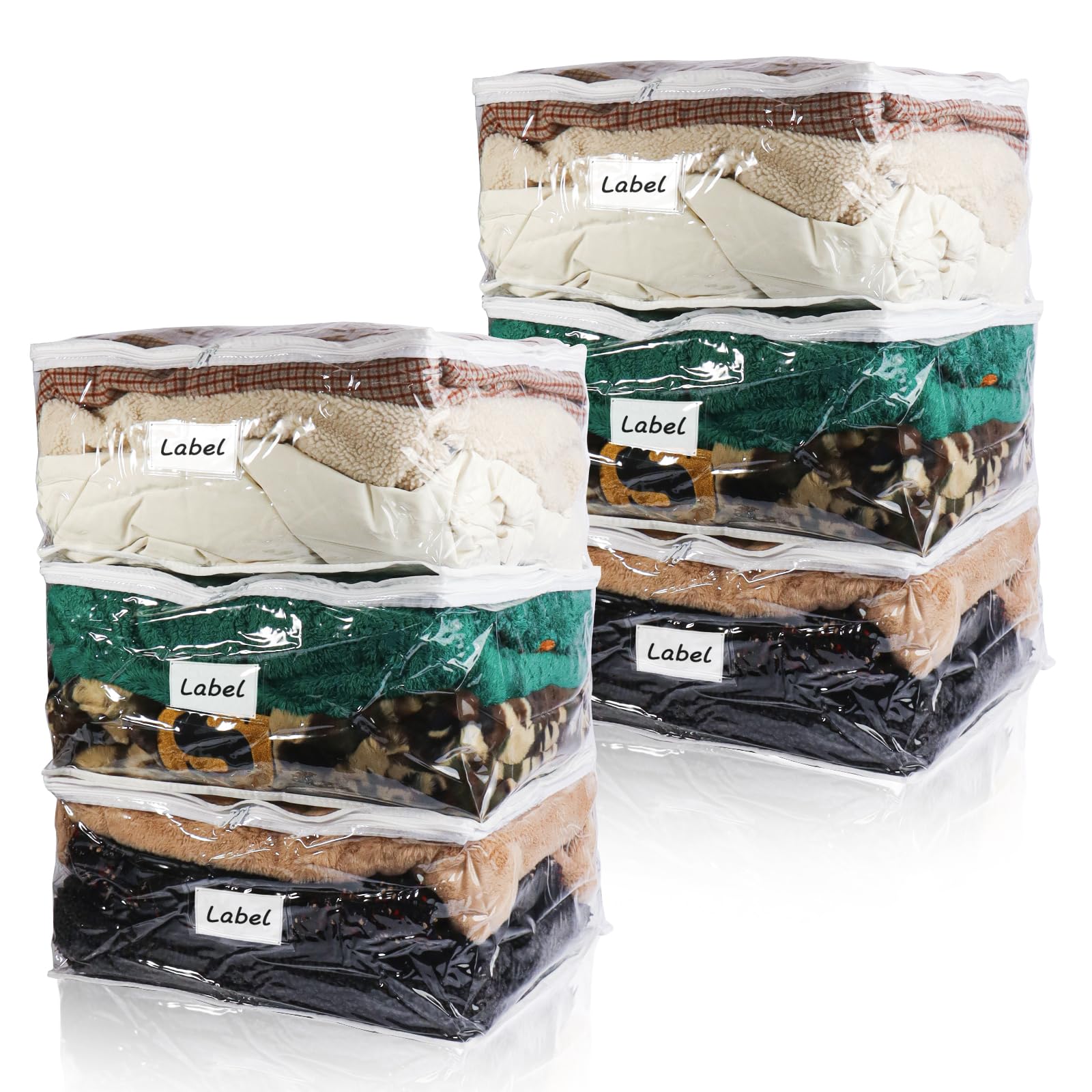 Heonay clear zippered storage bag with transparent design for quick item identification.