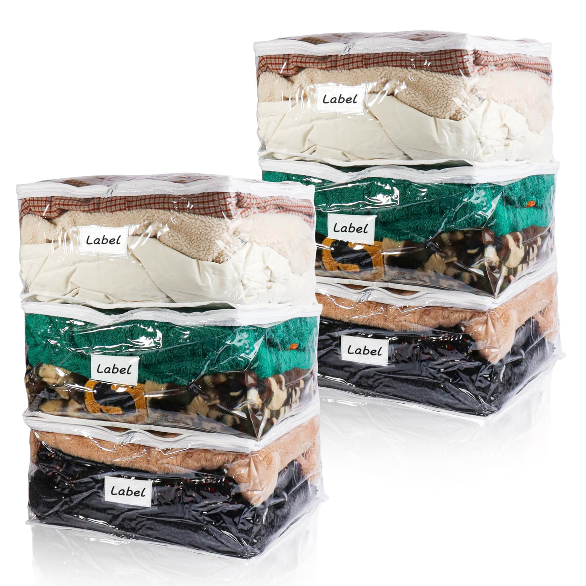Heonay clear zippered storage bag with transparent design for quick item identification.