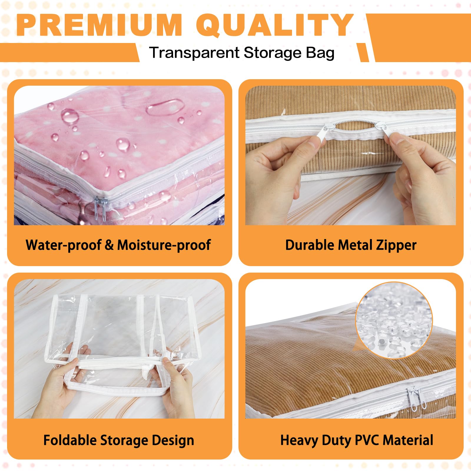 Heonay foldable storage bags are dustproof and easy to store when not in use.