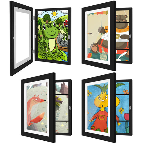 HEPFLANZE 4-pack kids artframes front-opening design for easy artwork updates