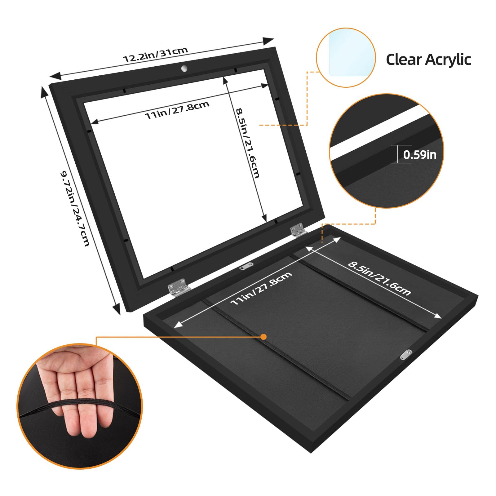 HEPFLANZE artframe with mat and crystal-clear acrylic cover protects artwork