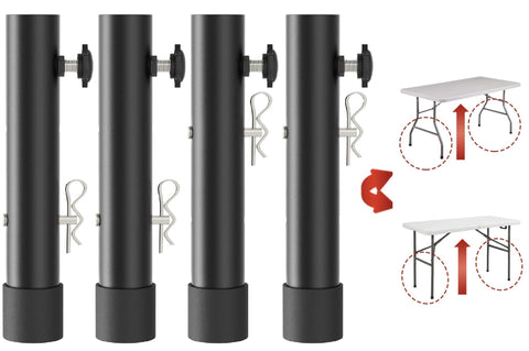 Herbert-fty folding table risers in two-height setup for ergonomic work.