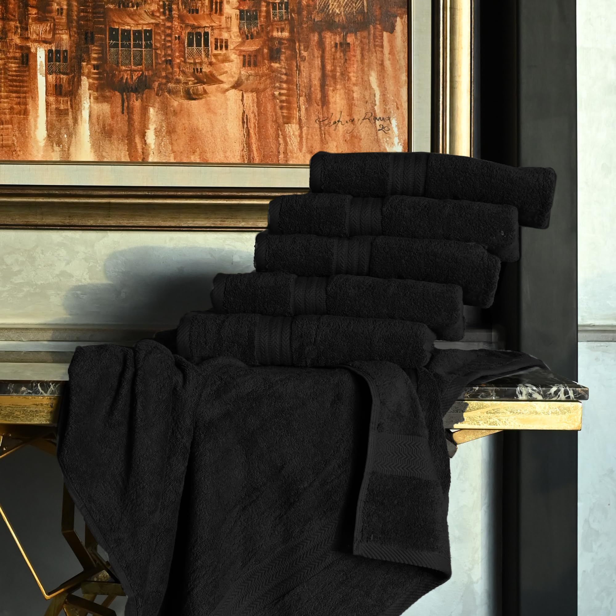 Herculean bath towel 24x50 6-pack easy-care and durable for long-term use.
