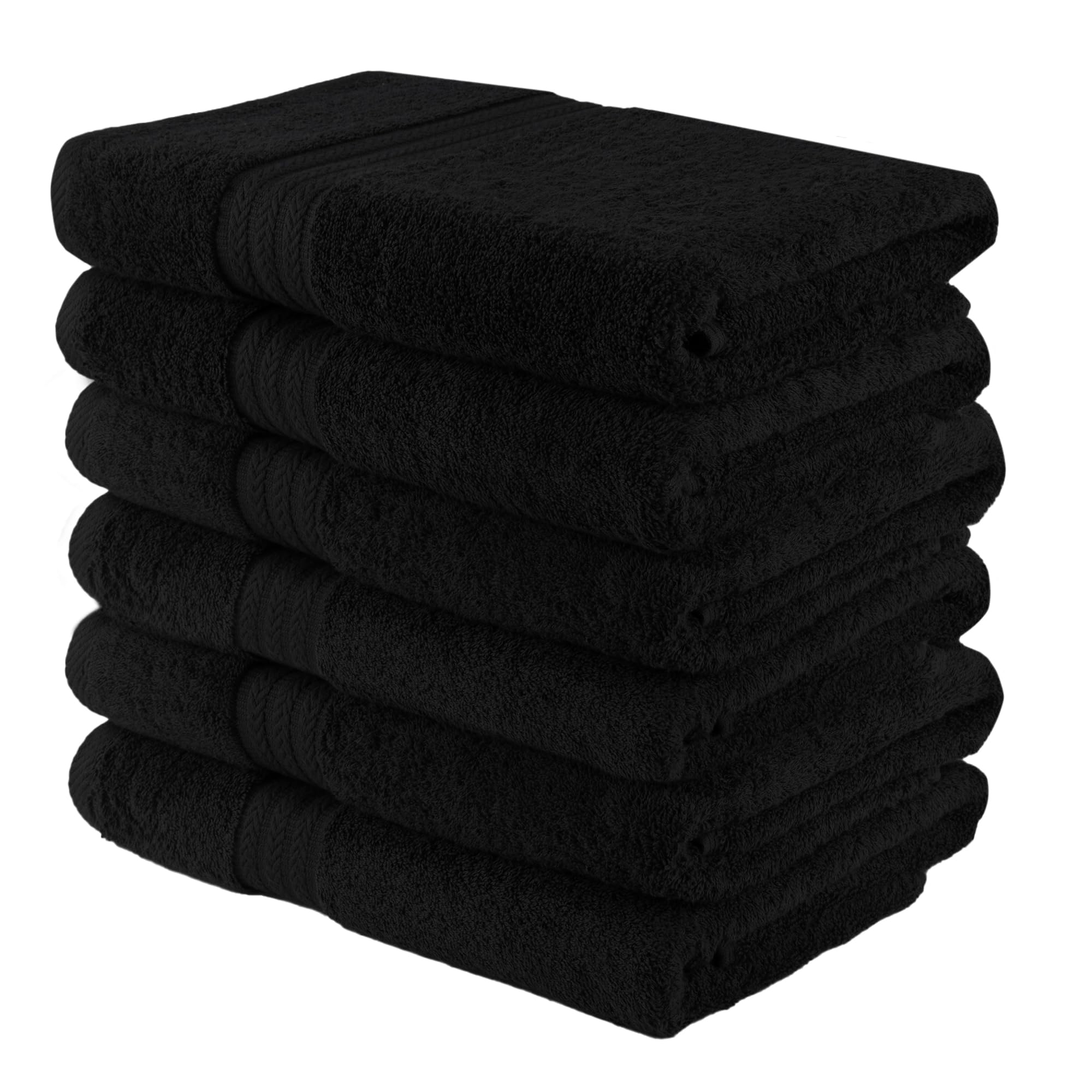 Herculean bath towel 24x50 6-pack luxury soft finish for premium bathroom comfort.