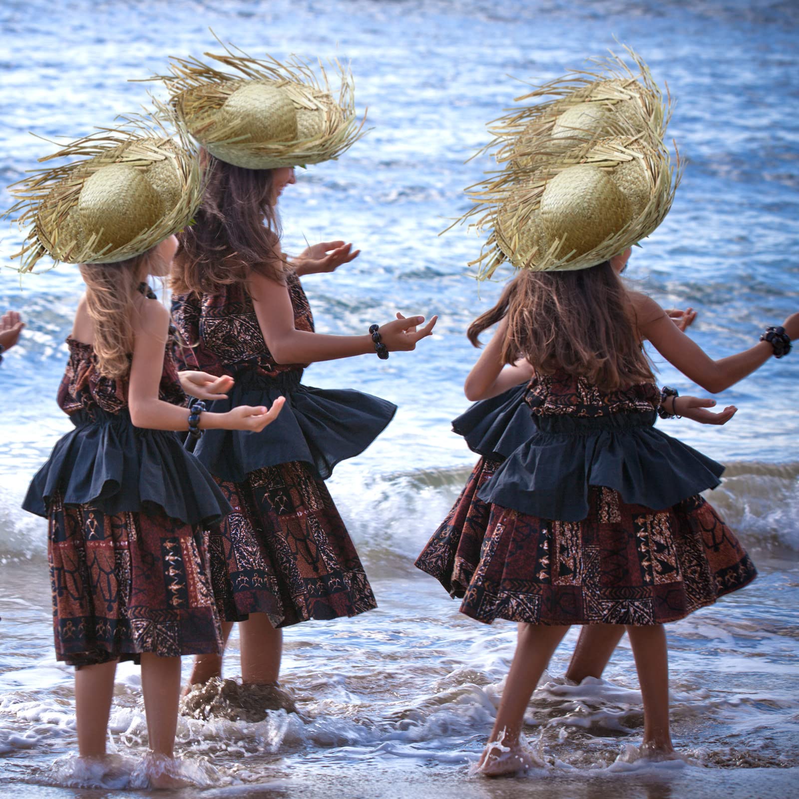 Hercicy luau party hat paired with leis and florals
