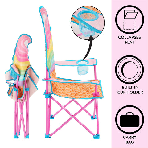 Heritage Kids cup holder on right arm for drinks during picnics