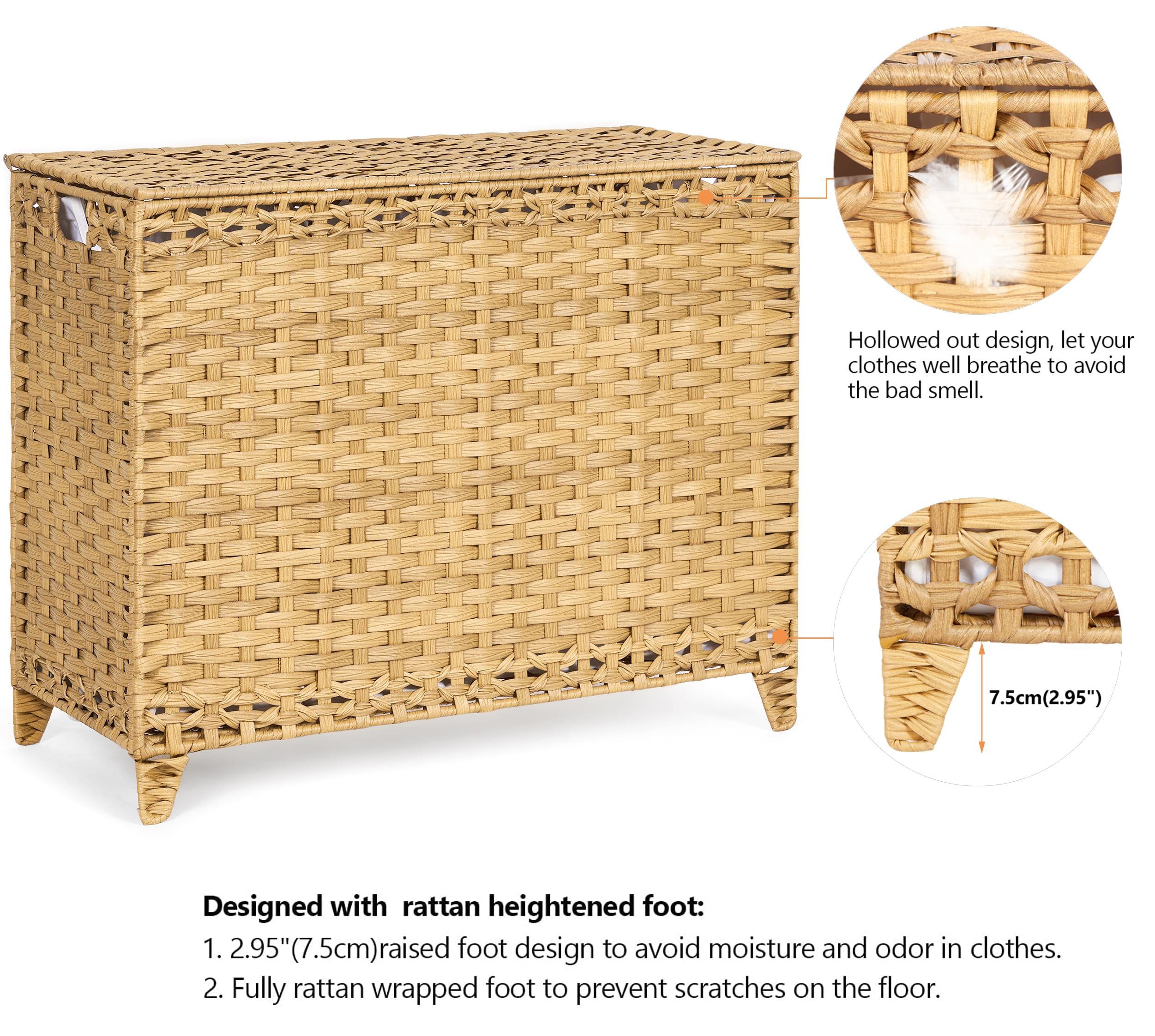 Hermina handwoven rattan basket adds natural decor to a room