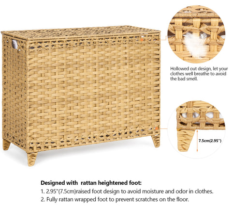 Hermina handwoven rattan basket adds natural decor to a room