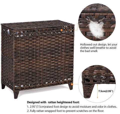 Hermina 132L capacity fits clothing, towels, bedding.