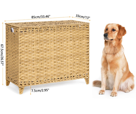 Hermina laundry hamper in a home setting, versatile storage and decor