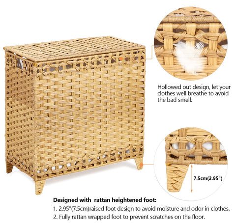 Hermina heightened feet elevate the basket to prevent moisture
