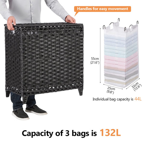 Heightened feet elevate the basket to protect floors and keep contents dry.