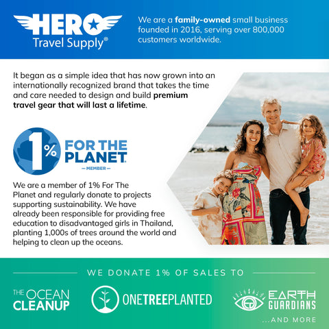 Hero Microfiber Travel Towel includes washcloth and carry pouch for travel