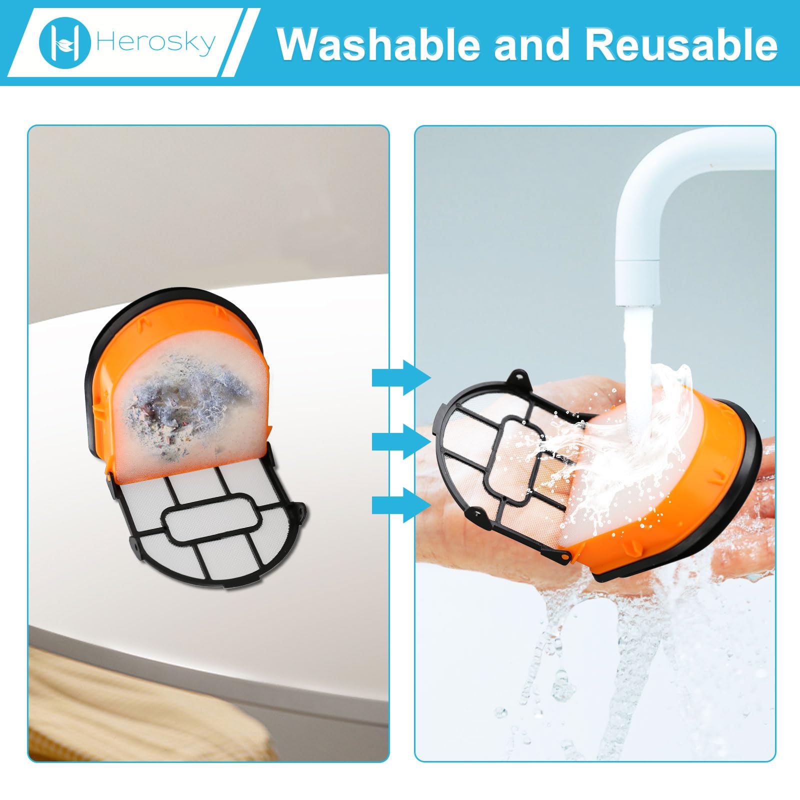 Herosky WD161 brush roller install demonstrates quick replacement.