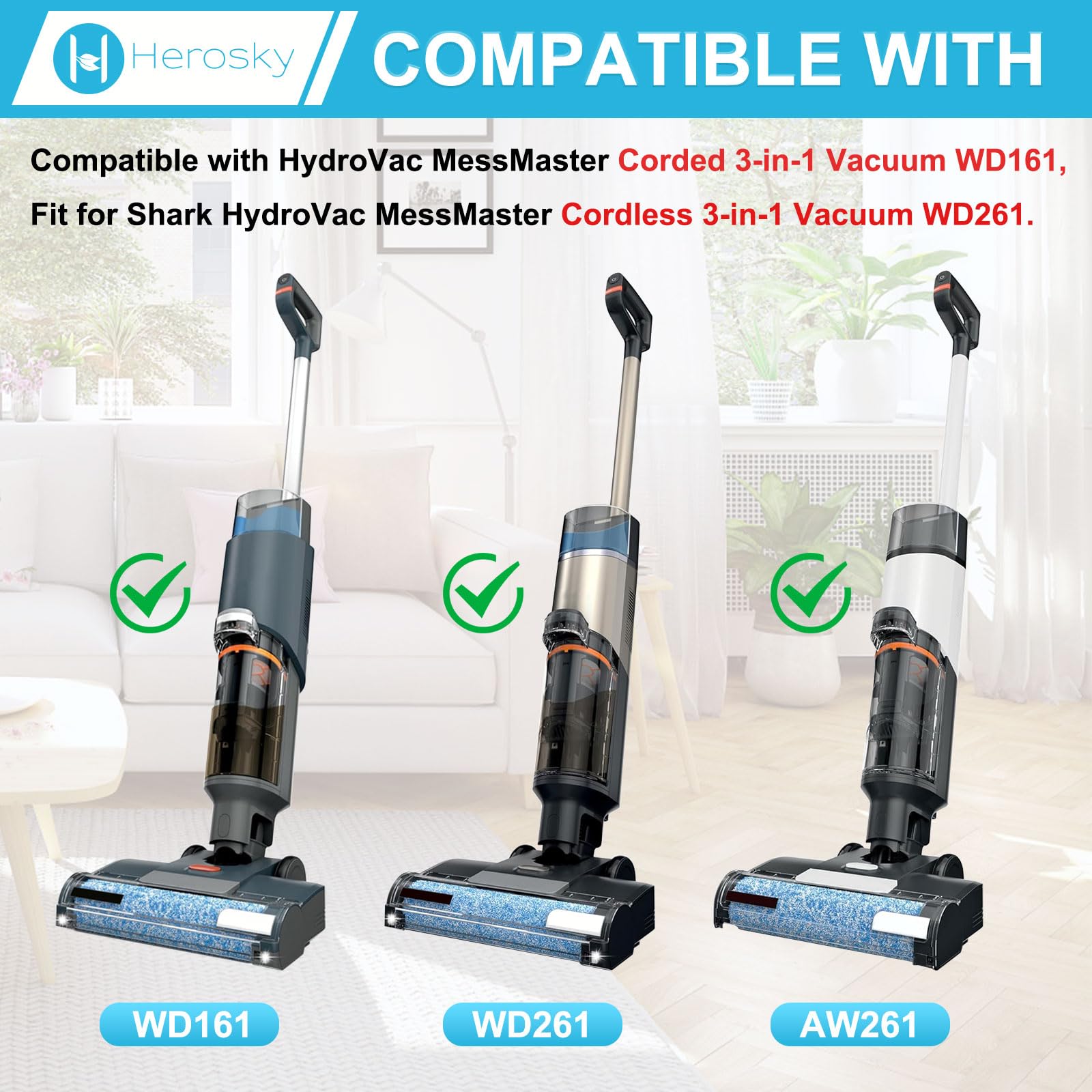 Herosky WD161 foam filter pack, washable and reusable for extended use.