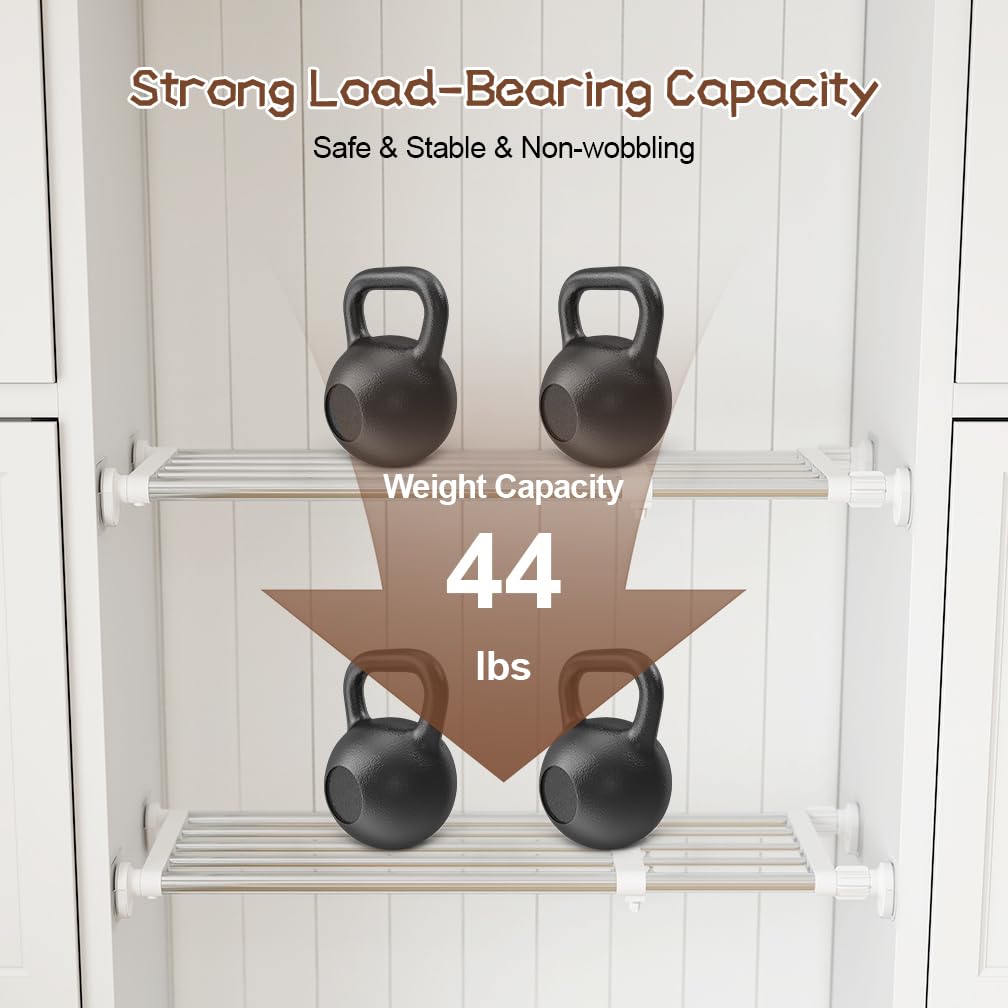 Hershii expandable rod closet system DIY storage solution for clutter-free homes.