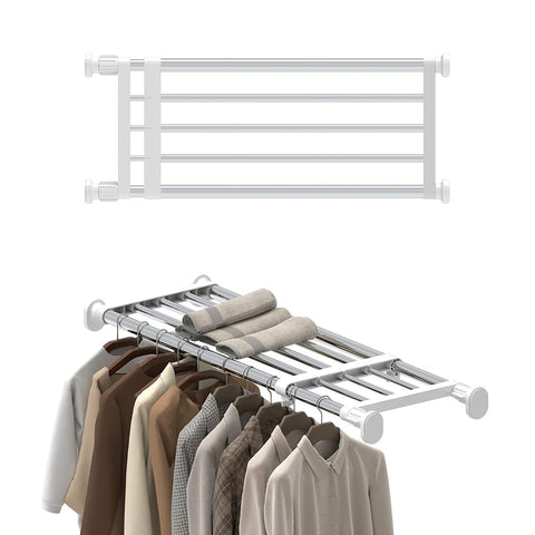 Hershii Expandable Shelf Rod assembly showing quick, tool-free setup and stability.